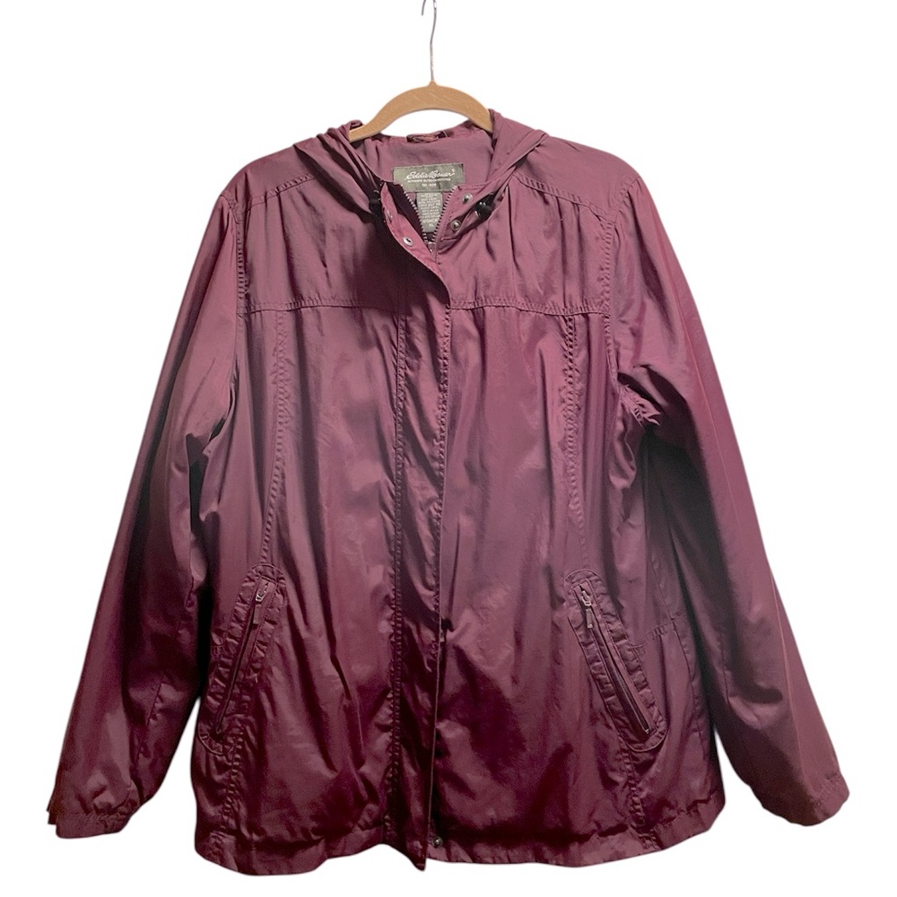 Eddie Bauer Women's Plum Color Hooded Jacket Size XL